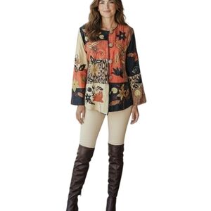 Drapers & Damons Patchwork Embroidered Floral Jacket M